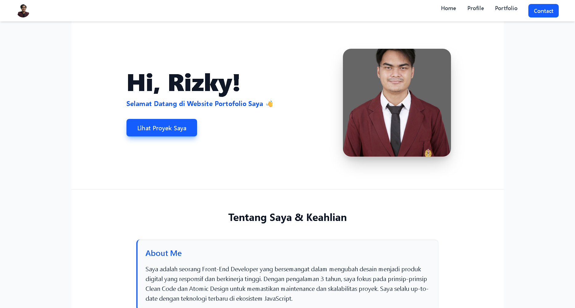 Proyek Website Portofolio Pribadi (Tailwind & JavaScript)